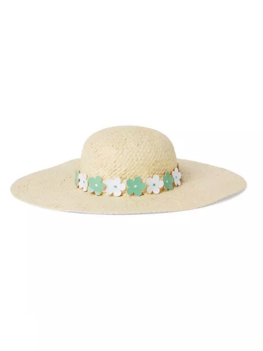 Janie & Jack Flower Straw Sun Hat Natural Beige Size 2T - 3T New